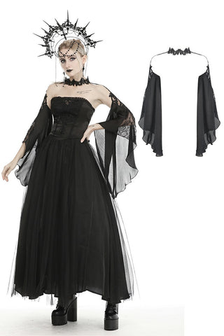 Gorgeous tulle big sleeves halter gothic cape BW080