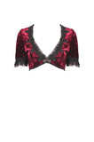 Gothic luxe wine red diamond velvet short-sleeves cape BW095