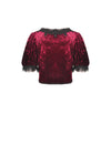 Gothic luxe wine red diamond velvet short-sleeves cape BW095
