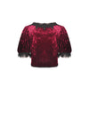 Gothic luxe wine red diamond velvet short-sleeves cape BW095
