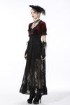 Gothic luxe wine red diamond velvet short-sleeves cape BW095