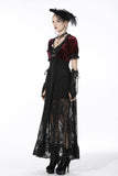 Gothic luxe wine red diamond velvet short-sleeves cape BW095