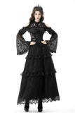 Gothic bell sleeves cold shoulder lace cape BW099