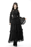 Gothic bell sleeves cold shoulder lace cape BW099