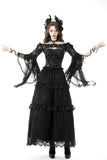 Gothic mesh bell sleeves sexy finger hook lace cape BW103