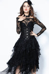 Gothic four buttons corset CW023 - Gothlolibeauty