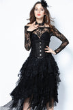 Gothic four buttons corset CW023 - Gothlolibeauty