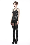 Punk PU leather corset with side rope design via metal D buckle CW026 - Gothlolibeauty