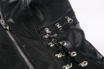Punk PU leather corset with side rope design via metal D buckle CW026 - Gothlolibeauty