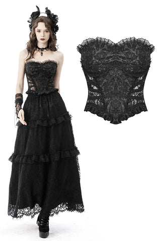 Gothic hollow out sexy jacquard  corset CW034