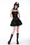 Gothic funeral dark red dead cross strap top CW037
