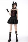 Gothic funeral dark red dead cross strap top CW037