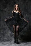 Gothic dress of ghost cocktail lace with button row DW053BK - Gothlolibeauty