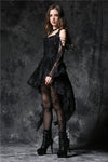 Gothic dress of ghost cocktail lace with button row DW053BK - Gothlolibeauty