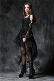 Gothic dress of ghost cocktail lace with button row DW053BK - Gothlolibeauty