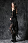 Gothic dress of ghost cocktail lace with button row DW053BK - Gothlolibeauty