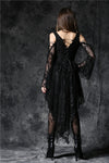 Gothic dress of ghost cocktail lace with button row DW053BK - Gothlolibeauty