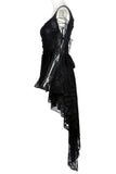 Gothic dress of ghost cocktail lace with button row DW053BK - Gothlolibeauty