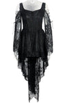 Gothic dress of ghost cocktail lace with button row DW053BK - Gothlolibeauty