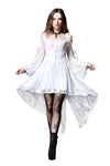 Gothic ghost cocktail lace dress with button row DW053WH - Gothlolibeauty