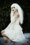 Gothic ghost cocktail lace dress with button row DW053WH - Gothlolibeauty