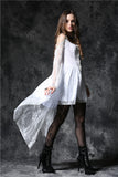 Gothic ghost cocktail lace dress with button row DW053WH - Gothlolibeauty