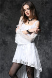 Gothic ghost cocktail lace dress with button row DW053WH - Gothlolibeauty