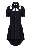 Punk hollow-out doll collar cocktail Tee dress DW127 - Gothlolibeauty