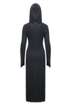 Gothic long knitted hooded dress with hollow out cross DW148 - Gothlolibeauty