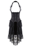 Gothic corset dress with lace cocktail hem DW162BK - Gothlolibeauty