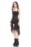 Gothic corset dress with lace cocktail hem DW162BK - Gothlolibeauty