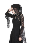 Gothic gorgeous lace long dress with horn cap and long row buttons DW173 - Gothlolibeauty