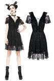 Gothic Black daily lace dress with off Shoulder DW178 - Gothlolibeauty