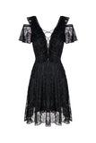 Gothic Black daily lace dress with off Shoulder DW178 - Gothlolibeauty