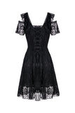 Gothic Black daily lace dress with off Shoulder DW178 - Gothlolibeauty