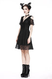 Gothic Black daily lace dress with off Shoulder DW178 - Gothlolibeauty