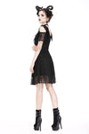 Gothic Black daily lace dress with off Shoulder DW178 - Gothlolibeauty