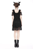 Gothic Black daily lace dress with off Shoulder DW178 - Gothlolibeauty