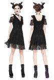 Gothic Black daily lace dress with off Shoulder DW178 - Gothlolibeauty