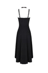 Punk knitted high-low dress with leather star across neck DW184 - Gothlolibeauty