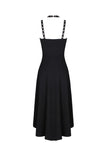 Punk knitted high-low dress with leather star across neck DW184 - Gothlolibeauty