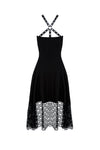 Punk knitted dress with net pattern hem and sexy eyelet rope design DW189 - Gothlolibeauty