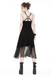 Punk knitted dress with net pattern hem and sexy eyelet rope design DW189 - Gothlolibeauty