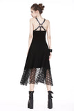 Punk knitted dress with net pattern hem and sexy eyelet rope design DW189 - Gothlolibeauty