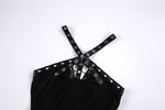 Punk knitted dress with net pattern hem and sexy eyelet rope design DW189 - Gothlolibeauty