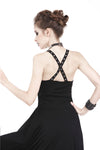 Punk knitted dress with irregular hem and interlaced rope design DW190 - Gothlolibeauty