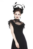 Gothic knitted dress with sexy rose flower net on top DW197 - Gothlolibeauty