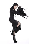 Holloween gothic slit hem witch sleeve hooded dress DW200 - Gothlolibeauty