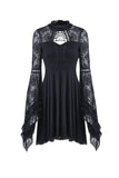 Elegant gothic lace-up lacey knitted T-shirt DW210 - Gothlolibeauty