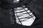 Elegant gothic lace-up lacey knitted T-shirt DW210 - Gothlolibeauty